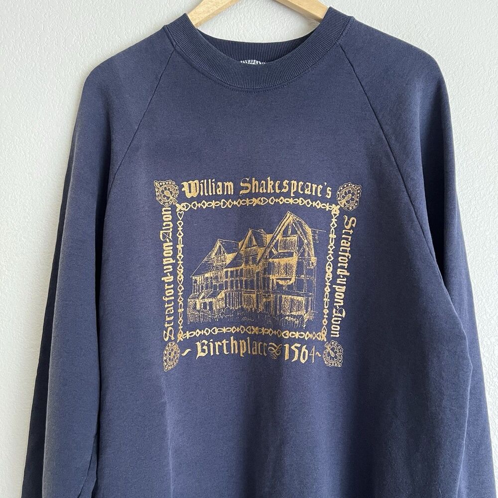 Vintage 90s William Shakespeare Birthplace Sweatshirt Size XL Euro Screen Stars
